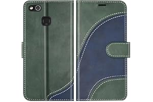 BoxTii Funda para Huawei P10 Lite, Funda de PU Cuero para Huawei P10 Lite, Magnético Carcasa Libro con Ranuras para Tarjetas, Verde