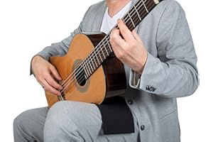 ALBA GUITAR BEADS Alba GB grip for guitarre, tapis antidérapant en néoprène pour guitare classique, pour guitaristes flamenco classiques, poignée pour guitare, taille grand, noir