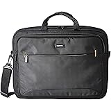 Amazon Basics Compact Laptop Shoulder Bag Carrying case with Accessory Storage Pockets (17.3 inch - 44 cm), Black, 1-Pack