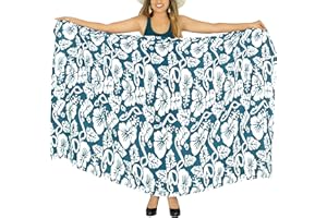 LA LEELA Femme Plage Bikini Jupe Paréo Longue Cover Up Sarong Maillot de Bain Wrap Sarong