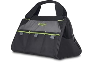 AWP Sac à outils à large ouverture zippée de 33 cm | Poches extérieures pour l'organisation des outils, noir
