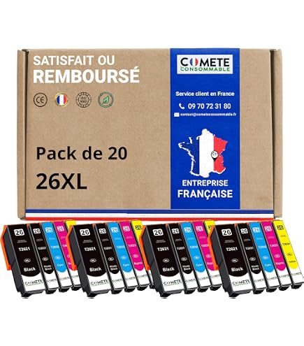 Lot De 4 Cartouches D'encre Compatibles Epson (non-OEM) - Série Ours Polaire (2621, 2632, 2633, 2634, 2636) - Cyan