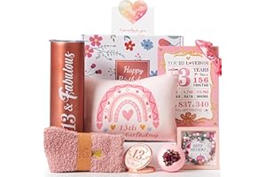 YISASHMENT 13th Birthday Gifts for Gifts,Unique Gifts Set Ideas for Turning 13 Year Old Girl Pamper Hamper Box,Happy Bday Present Basket Kit for Teen Girl Decorations for Sisters,Daughter,Niece, Granddaughter