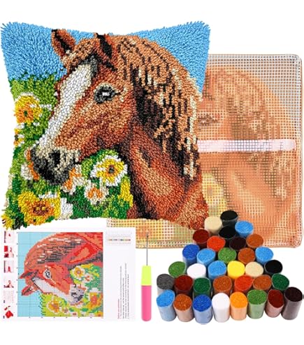 kingsea Knooptapijt om zelf te knopen, 50 x 38 cm, set knoophaken, set voor volwassenen, vlinders