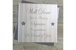 White Cotton Cards Code Xpd21 Grande Well Done Vous êtes Amazing Superstar Congratulations So Proud of You décoré à la Main Carte de félicitations