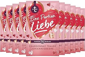t: by tetesept - Aditivo de baño con una porción de amor, cristales en polvo finos con uva Chardonnay y grosella - Sales de baño mimadas - Regalo para los sentidos - Pack de 10 unidades (10 x 60 g)