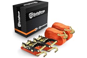 ‎SAFESTRAP SafeStrap Spanngurte mit Haken - Extrem robuste Zurrgurte nach EN 12195-2 - 6m Lange Ratschengurte mit 2000kg Kapazität [2er Set]