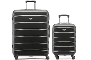 Flight Knight ABS 3 Tailles Valise Legere Compatible avec Air France, Hop! easyJet, RyanAir Et Bien d'autres! Bagage a Main 55x35x20 cm Et Bagage en Soute Grande avec 4 Roues.