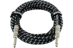 GLS Audio Kabel Klinkenkabel 6,3 mm - 6 m langes Gitarrenkabel für e-Gitarre, Bass - Universal Instrumentenkabel für Verstärker, Lautsprecher, Keyboard etc. - 2x gerade Klinke auf Klinke