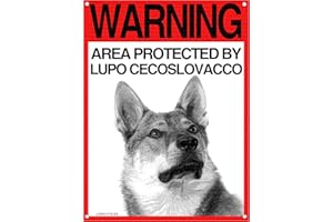 Lovelytiles Cane Lupo CECOSLOVACCO Targa ATTENTI al Cane Cartello Warning Area Protected BY