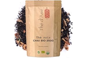 Khla - Thé Chai Bio pour Chai Latte - Sachet Vrac 250 g - Noir Chaï Masala - Épicé Ceylan Biologique - Feuilles Séchées - Thé d’Asie - Réconfortant & Gourmand - Origine Sri Lanka