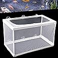 1Pcs Fish Breeding Box Aquarium with Suction Cups, Small Fry Hatchery Net Fish Nursery Isolation Box, Incubator Boxes for Baby Fishes Guppy Shrimp(26*15*15cm) (Large)