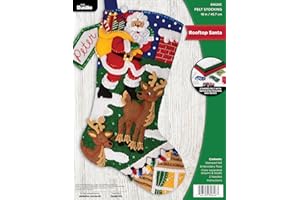 Bucilla, 89626E Filz-Applikation mit Weihnachtsmann, 45,7 cm, perfekt für Bastelarbeiten, Kunst und Handwerk