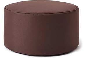 Lumaland Pouf Poltrona Sacco Sgabello | 45cm x 25cm Tavolino Indoor/Outdoor | Con riempimento flessibile in EPS [Marrone]
