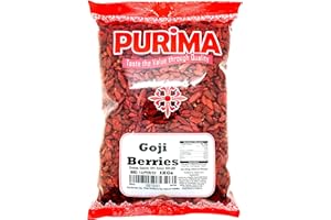 Goji Berries 1kg 100% Raw Natural Non GMO Premium Quality Whole Wolf Berry Sun Dried Fresh Wolfberry - Full of Antioxidants Healthy SuperFood - Vegan Vegetarian Friendly - PURIMA