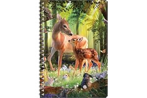 3D LiveLife Libreta A5 - Ciervo al amanecer de Deluxebase. 80 páginas de bloc de notas lenticular 3D de ciervos e ilustraciones con licencia del reconocido artista David Penfound