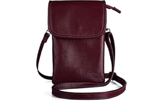 befen Sacs à Bandoulière en Cuir Véritable Femme, Petit Sac à Bandoulière pour Téléphone Portable, Besace Sacoche Messenger Téléphone Portable avec Bandoulière Réglable