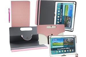 Emartbuy Universal (9.5-10.5 Inch) Textured Baby Pink 360 Degree Detachable Rotating Stand Folio Wallet Case Cover + Stylus Compatible With Tablets and Devices Listed Below
