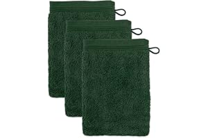 Möve Superwuschel Tvätthandske 15 x 20 cm av 100% bomull, cypress, set om 3
