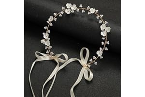 FINETOKNOW Kommunion Haarschmuck für Mädchen, Haarkranz Kommunion Mädchen, Kommunion Haarschmuck, Haarschmuck Hochzeit Haarschmuck Kommunion Mädchen Perlen Haarreif Kopfschmuck(Gold)