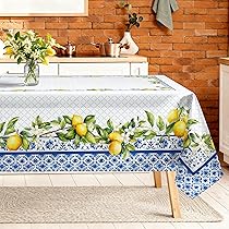 Tafelkleed bloemen - bruin - 140x240 cm