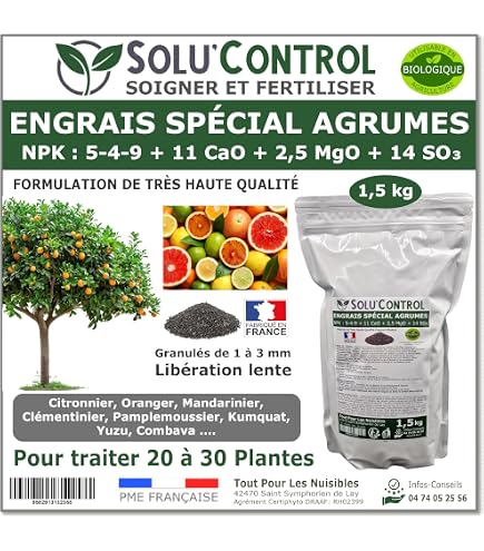 Engrais Spécial Figuier 250g SoluControl NPK 5-4-9 - Calcium Magnésium - Agriculture Biologique