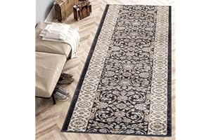 CARPETO RUGS Mazovia Alfombra de Pasillo Larga - Design Oriental Moderno Pelo Corto - Alfombras de Pasillo por Metros - Alfombras para Pasillos Largos - Moqueta por Metros - Negro Antracita - 80x400 cm