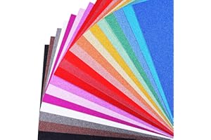 JOLCEEY 30pcs Glitter Card Stock, 20 Colors A4 Glitter Paper Sparkle Shiny Cards 250gsm for DIY Crafts Cricut Scrapbook Birthday Party Decorations