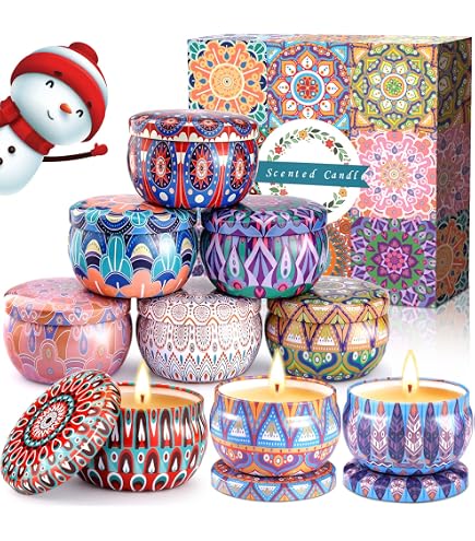 6 Bougies Parfumées Cire De Soja - Coffret Cadeau Femme 2.5OZ
