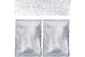 VIN BEAUTY Poudre de paillettes ultra fine, 100 g, pour festival, bricolage, décorations cosmétiques, ongles, art, visage, fabrication de cartes, loisirs créatifs, argenté