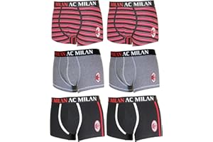 Sicem Boxer Uomo del Milan Squadre Calcio Originali e Ufficiali Rosso Neri