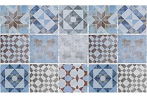 TAPPETIK Tappeto, Passatoia in Stampa Digitale Alta qualità, Ampia Gamma di Colori e Disegni (Serie DIGIT) VARIE MISURE (Mattonelle cielo, 52 x 330 cm)