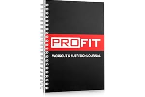 PROFIT ACCESSORIES Fitness and Food Journal - Weight Loss Planner / Workout Log / Diet Notebook / Gym Exercise Diary - Easy-To-Use A5 Fit Book