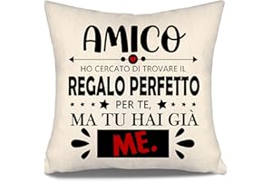 Aosumin Amico ho cercato di trovare il regalo perfetto per te ma tu hai già me Copricuscini per amici Regalo divertente Compleanno Laurea Regalo di Natale per amici Uomini Ragazzi(amico-a)