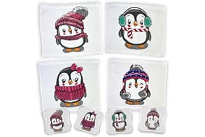 MIK funshopping Set Magischer-Waschlappen Zaubertuch Zauberhandtuch, Mitgebsel Kindergeschenk Tombola (4er Set Pinguine)