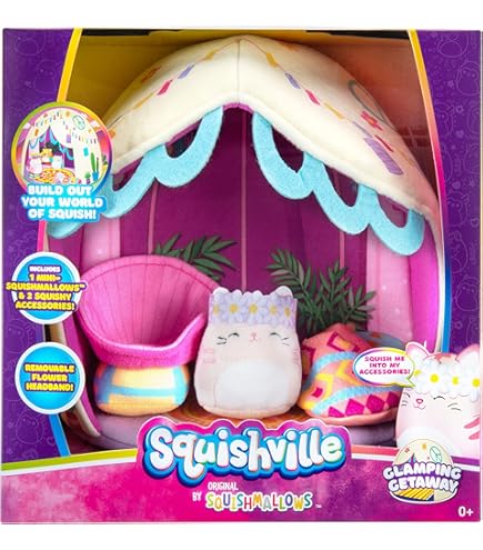 Squishmallows - Peluche Original de 3.5 Pulgadas con Clip, Paquete de 5