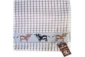 Samuel Lamont & Sons Poli-Dri Jacquard Tea Towel Brown Cows, Size 50cm x 70cm, 100% Cotton Terry Towelling , Ultra-absorbent & Super Soft, Machine Washable, Brown, One Size