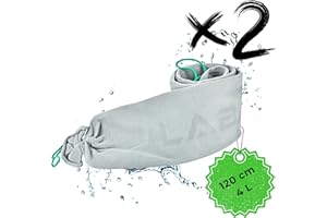LABA-TEX Paratie Antiallagamento 120x10 cm [2 pezzi], Barriera Antiallagamento si attiva con l’acqua, Barriera senza sabbia, Sacco assorbente – assorbe fino a 4 L
