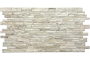 EURODECO 6m² 3D PVC Paneele Stein Optik 15 Stück, Wandpaneele Wandverkleidung Decke Deckenpaneele PVC-Verkleidung Wandtatto Fliesen Imitat