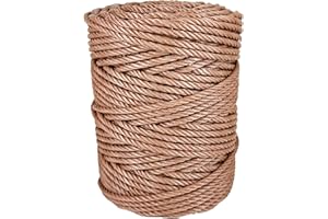 GOPEU Cuerda Tendedero Exterior. Cuerda plastico, 5MM * 100M, Hecho en España, para persianas, toldos, Camping, Efectos navales, Bricolaje. Marrón