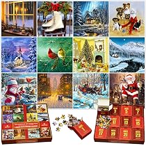 Weihnachts-Adventskalender Puzzle 1000 Teile – Katzenmosaik, 70x50 Cm, Mit 24 Nummerierten Boxen