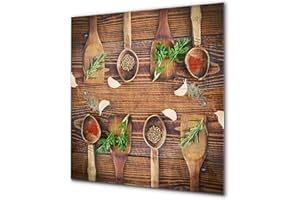 CONCEPT CRYSTAL Elégant antiprojections verre sécurité – Antiprojections cuisine verre – Fond de paroi BS01 Série herbes: Herbes et Épices 1