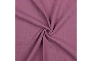 VmG-Store Tela de muselina de doble vela, certificado Tex, se vende por metros, más de 40 colores, 100 % algodón (013 I Lila, 100 x 135 cm)