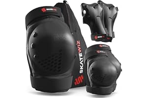 SKATEWIZ Protecciones Patines Niña y Niño - Protecciones Patines Adulto - Protectores Patines en Línea, Skate, Scooter - Rodilleras y Coderas - Smash