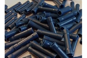 L.K.S CONNECTIONS BLUE SPLICE TERMINALS BUTT CONNECTORS CRIMPS 25 50 100 pack (100)