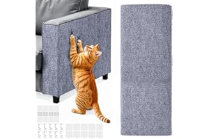 ONDWARE 200x40 cm Self-Adhesive Cat Scratch Protector for Couch, Trimmable Cat Scratchers for Indoor Cats, Anti-Scratch Carpet for Wall Indoor Furniture(Light Gray)