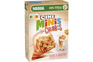 Nestlé CINI MINIS Churros Frühstücks-Cerealien mit 42% Vollkorn-Anteil, 1er Pack (1x360g)