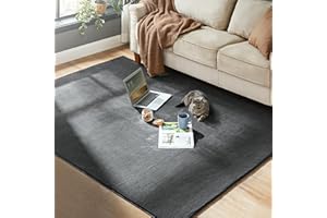 ‎SONGMICS SONGMICS Teppich, 160 x 230 cm, Wohnzimmerteppich, Rutschfester Teppich, Dekoration, für Wohnzimmer, Schlafzimmer, maschinenwaschbar, modern, anthrazitgrau TAR013G02