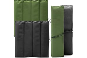 Aimeke 2 sztuki poduszek do siedzenia, do użytku na zewnątrz, termiczna mata do siedzenia, składana, wodoodporna, na piknik, wędrówki, kemping (kolor czarny/zieleń wojskowa)