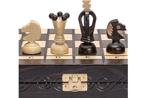 Husaria Set da gioco di scacchi in legno europeo internazionale “King's Continental” - Set di scacchi di medie dimensioni di 35 centimetri